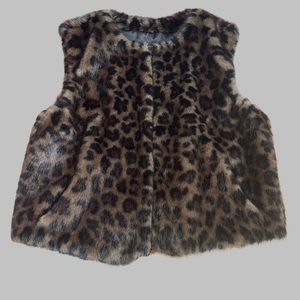 Tahari Womens Faux Fur Outerwear Vest, Brown, Small NEW WITHOUT TAGS